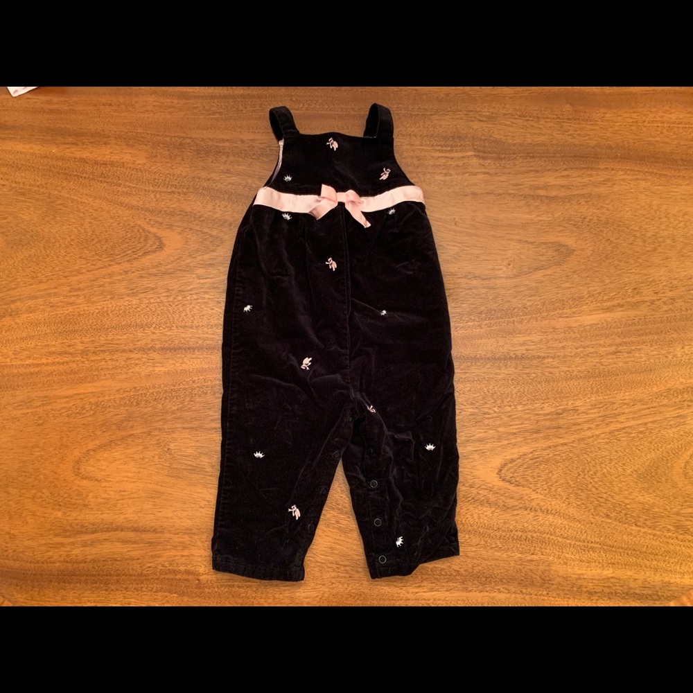 Gymboree Black Corduroy Jumper with Light Pink Detailing